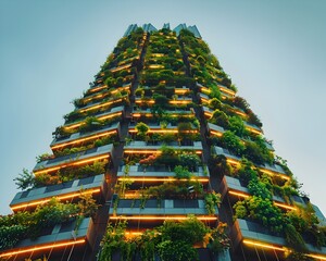 Poster - Vertical Farming Skyscraper Innovative Urban Agriculture Concept for Sustainable Food Production