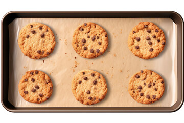 A Delicious Symphony: Chocolate Chip Cookies in Harmony on White or PNG Transparent Background.