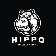 Wall Mural - hippopotamus head mascot symbol