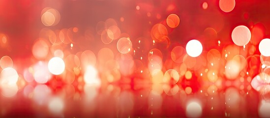 Poster - The abstract background features red bokeh lights which create a blurred effect There is copy space available for your text