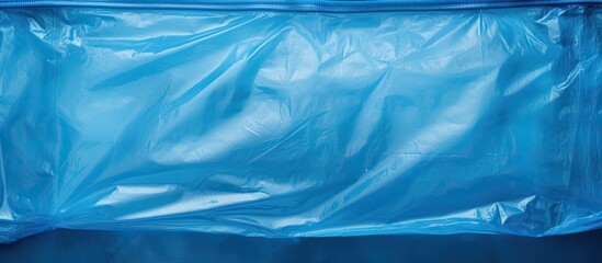 Wall Mural - A textured blue plastic bag serves as a background image with copy space