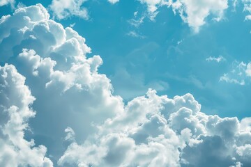 Wall Mural - Abstract white cloud and blue sky in sunny day texture background.