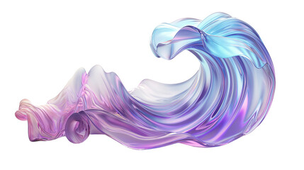water abstract 3d crystal glass holographic effect isolated on transparent background 