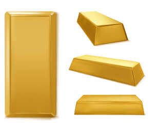 Gold bar isolated on white background. vector illustration.