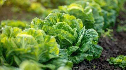 Wall Mural - crisp butterhead lettuce growing in german fields