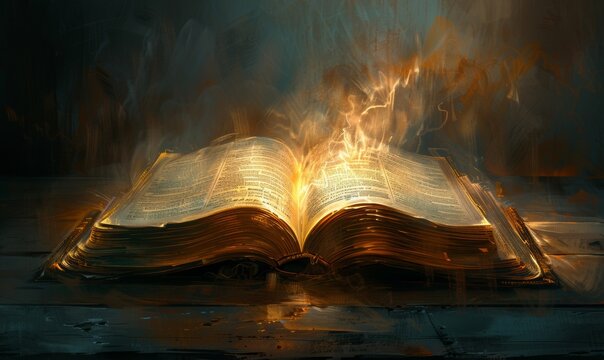 light drawing illustration. The Christian book 