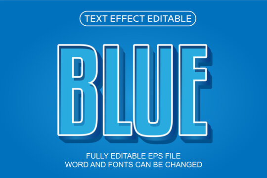 3D TEXT EFECT BLUE VECTOR EDITABLE