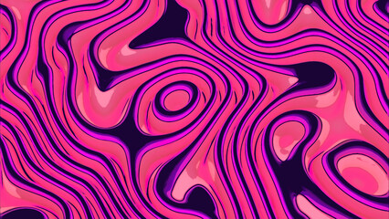 Poster - Abstract wavy purple or pink color background. Design. Glowing oval shapes and lines.