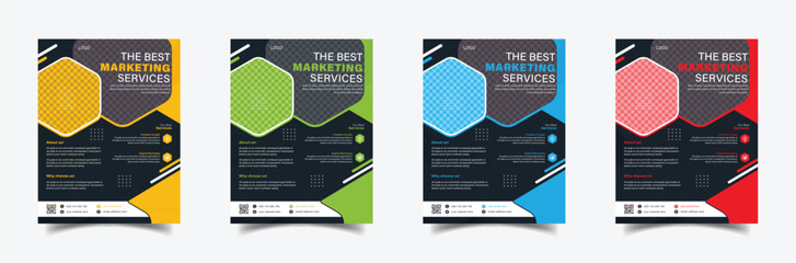 vibrant minimal corporate agency flyer design, bold and professional layout