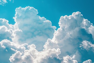 Wall Mural - Abstract white cloud and blue sky in sunny day texture background.