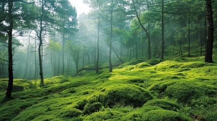 Wall Mural - The splendid greens of nature captivate you