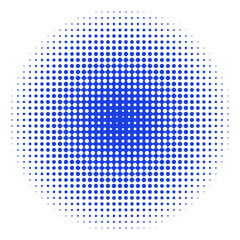 Poster - blue halftone circle. vector design element
