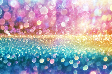 Rainbow glitter sparkle blue, pink, birthday mermaid unicorn pony background celebrate kids party sequin invite , copy 