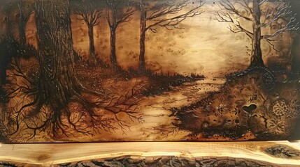 Wall Mural - Wood burning