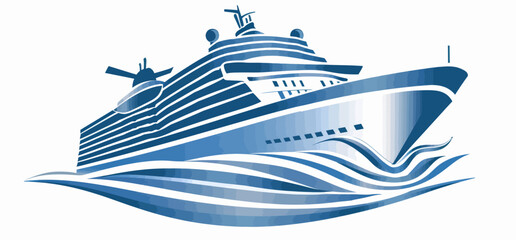 Wall Mural - a blue and white cruise ship in the water