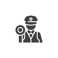 Wall Mural - Traffic police officer vector icon