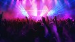 © sambath - Capture the excitement of summer nightlife with a photo depicting the silhouettes of a crowd gathered at a festival stage, their silhouettes illuminated by the vibrant hues of stage light.
