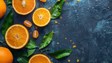 Wall Mural - Vibrant studio shot of fresh orange - capturing the essence of citrus in food photography
