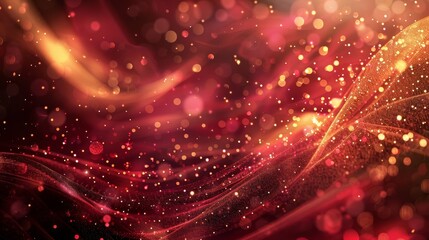 Sticker - Opulent Friendship Day abstract: rich burgundy and gold flowing textures light flares sparkles background