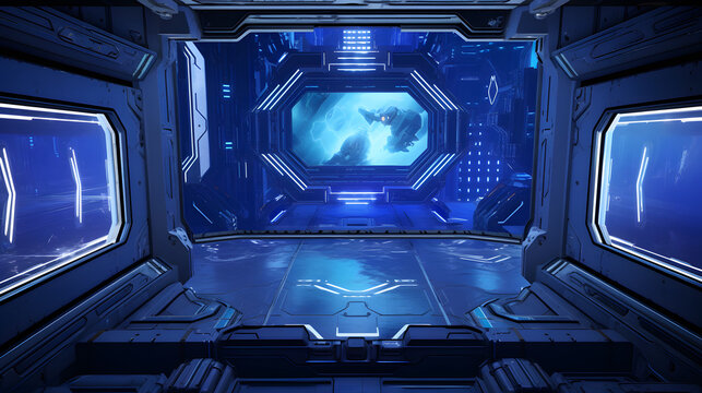 Digital blue futuristic design graphics poster background