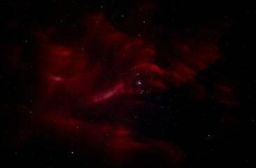 Wall Mural - space background with big nebula and stars.