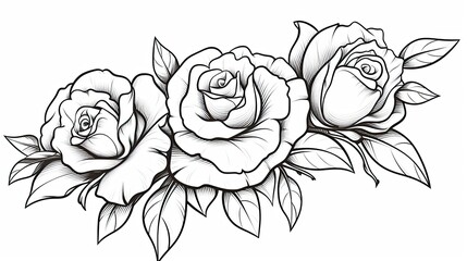 rose flower for coloring page illustration