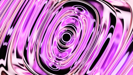 Poster - Metallic plasma moves with waves. Design. Animation of moving metallic liquid with circular waves. Abstract metallic liquid moves in circles with psychedelic effect