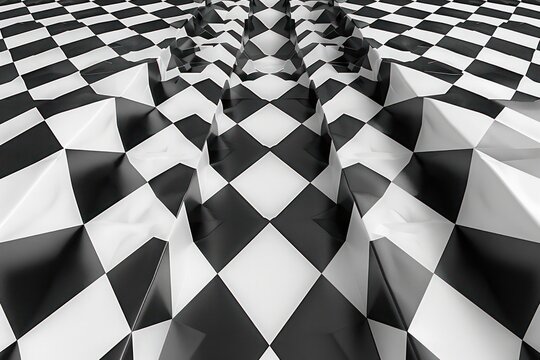 black and white checkered background