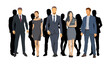 © michalsanca - Group of business people, set isolated vector silhouettes. Business men and women