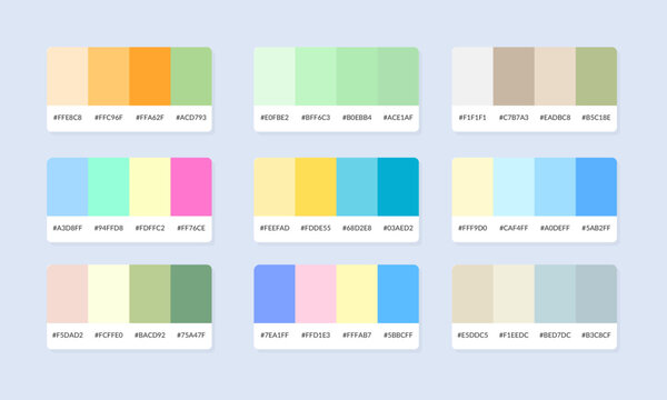 Pantone colour palette catalog samples. Color swatch. Set of abstract color palette banner