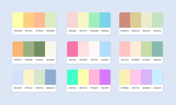 Pantone colour palette catalog samples. Color swatch. Set of abstract color palette banner