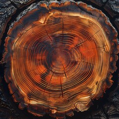 Giant Ancient Redwood Stump with Multiple Layers and Circular Patterns