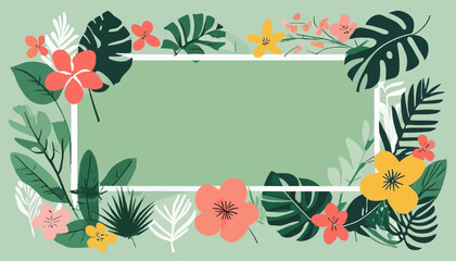 Wall Mural - Customizable Floral Frame: Editable Vector Design for DIY Projects