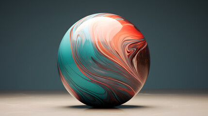 Leinwandbilder - Digital pink green marble fluid abstract poster web background
