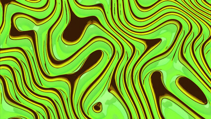 Poster - Abstract gradient waves background. Design. Green tones of transforming curves.