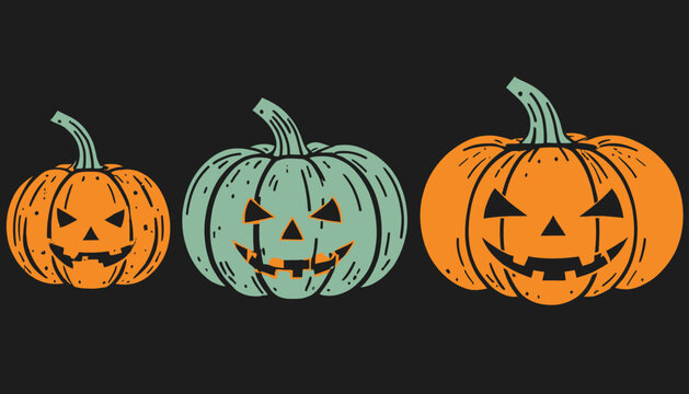 Vector Halloween Pumpkin Icons
