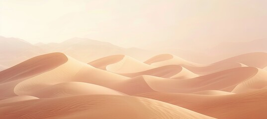 Sticker - Desert Landscape with Sand Dunes: A vast desert landscape with rolling sand dunes, clear skies