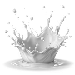 Wall Mural - PNG splash of white milk isolated on a white background