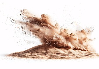 Explosive Dust Storm Over a Dirt Pile