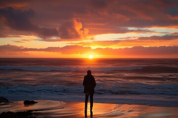 A person looking at the sunrise, filled with hope and new beginnings