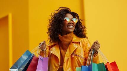 Poster - woman with shopping bags