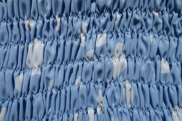 Poster - light blue and white rayon fabric with shirring from above