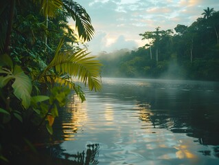 Canvas Print - Immersing in the Verdant Splendor of the Amazon Rainforest a Journey of Discovery and Serene Contemplation