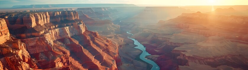 Poster - Breathtaking Aerial Panorama of the Majestic Grand Canyon at Sunset