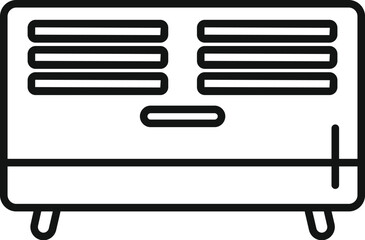 Poster - black and white line drawing of a sleek air conditioning unit design