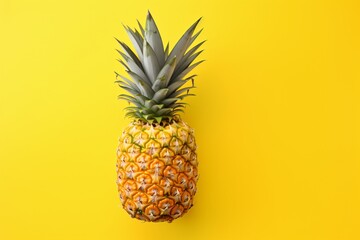 Wall Mural - a pineapple on a yellow background