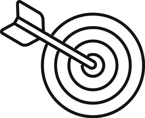 Poster - vector illustration of an arrow hitting the center of a target, symbolizing accuracy