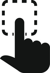 Poster - Hand cursor clicking black and white icon on digital interface, interacting with user experience ux technology