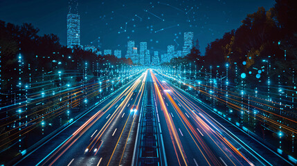 Poster - High-speed digital highway with text area