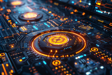Poster - Next-gen tech concept with futuristic shapes and text space